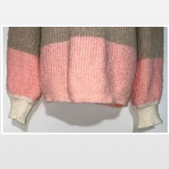 New Adyson Parker Sweater Womens Color Block Striped Knit Oversized Plus 2X - Picture 4 of 15